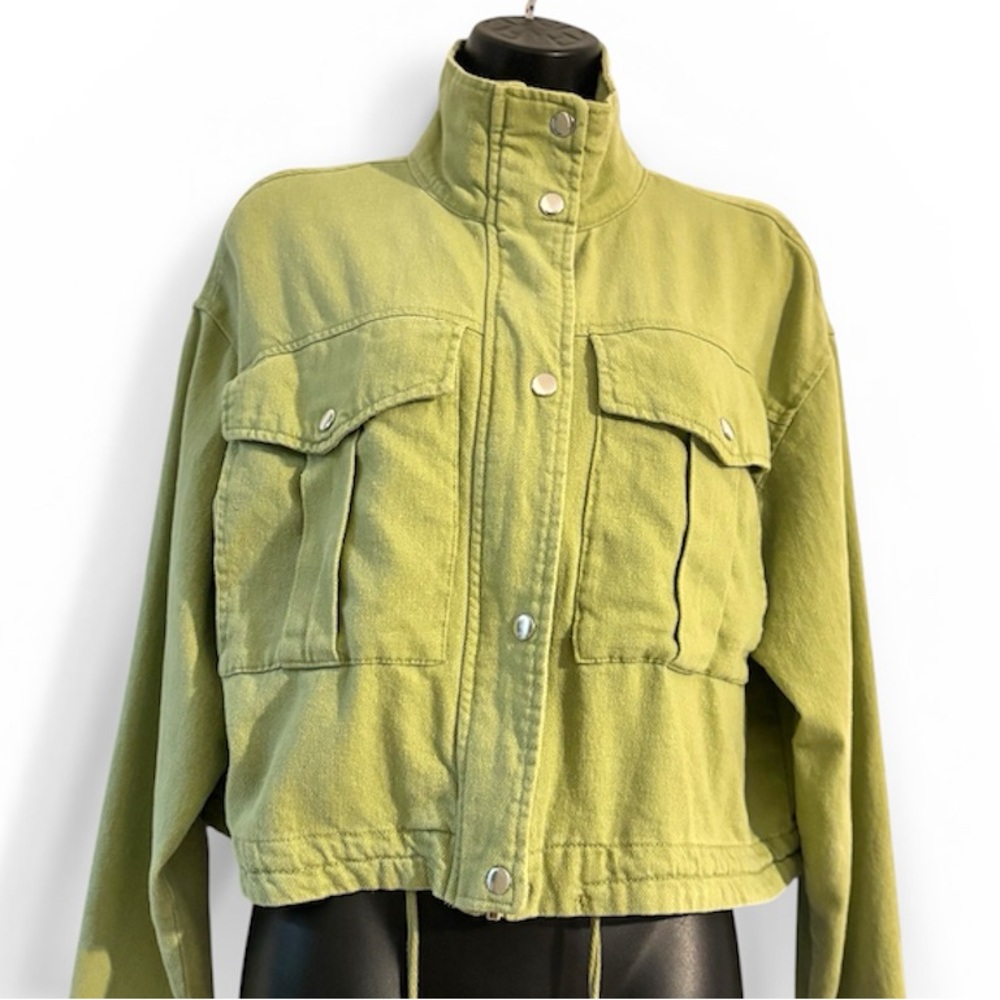 Vigoss Cropped Olive Utility Jacket